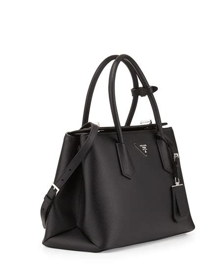 prada saffiano cuir twin bag black nero|prada saffiano bag.